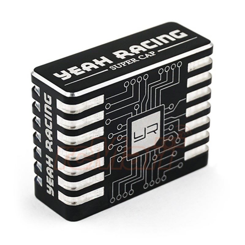 Yeah Racing Aluminum Case Hyper Booster Capacitor For RC Car Black