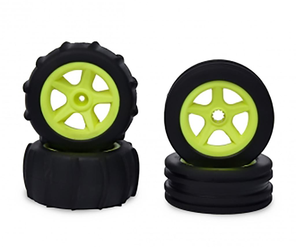 Carson 1:10 2WD Paddle Tires 4pcs (neon yellow)