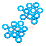 Yeah Racing Aluminum M3 Flat Washer 0.5mm 20pcs Blue