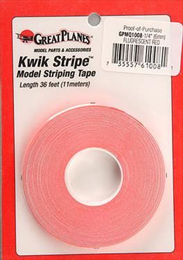 GPLANES Striping Tape Fluorescent Red 1/4" (6mm x 11m)