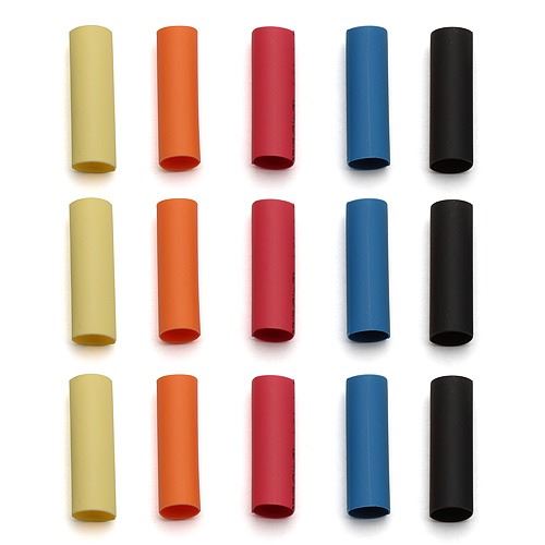 REEDY SHRINK TUBING 15 PIECES (3 OF EACH COLOUR)