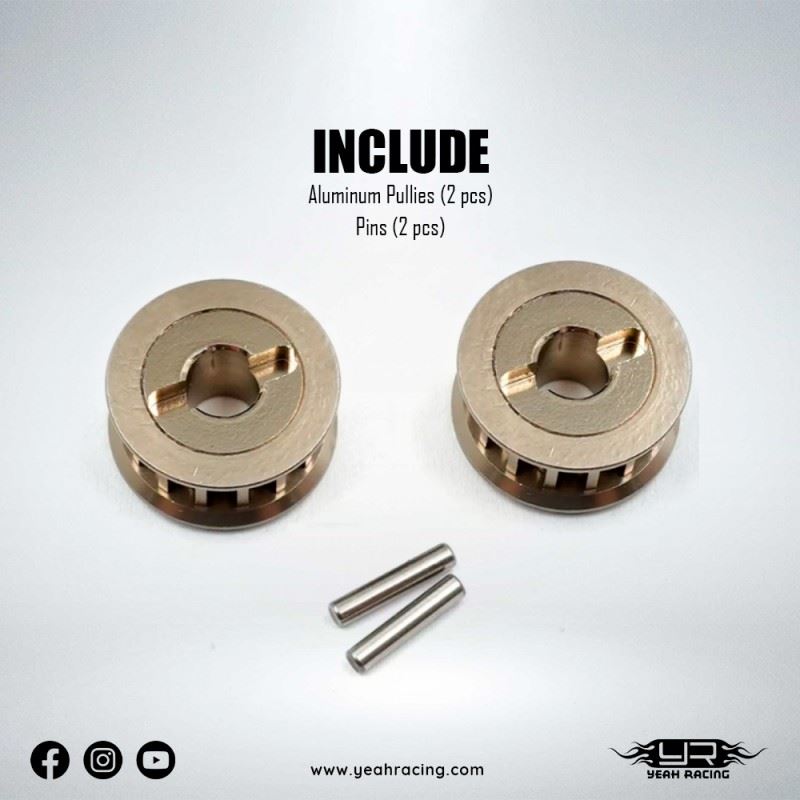 Yeah Racing Aluminum Pulley 2Pcs For Yokomo 870C Super Dog Fighter Yz10 2023 Yz-W91