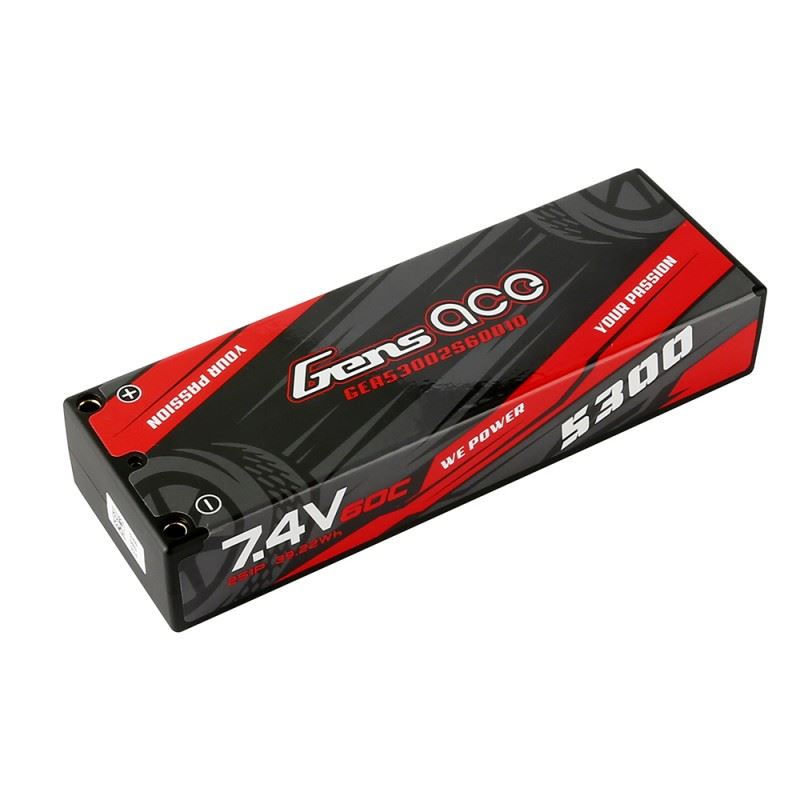 Gens Ace 5300mAh 2S 7.4V 60C Hardcase Lipo Battery