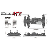 HOBAO 1/8 HYPER GT2 ON-ROAD NITRO ARR 80%