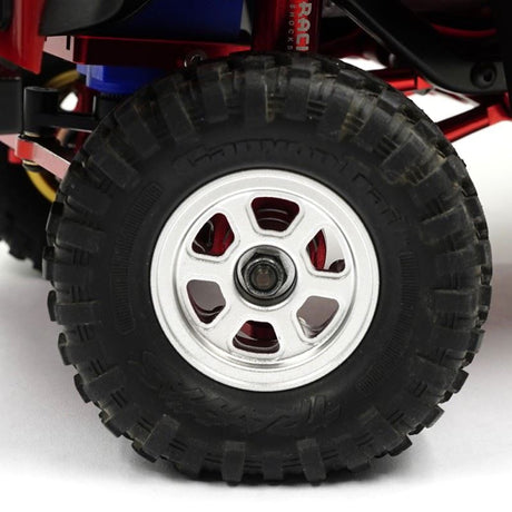 Yeah Racing Aluminum CNC 6 Spoke Beadlock Rims Set Silver For Traxxas TRX-4M