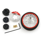 Yeah Racing Aluminum Transmitter Steering Wheel Set Red Type B For Futaba KO Sanwa Flysky NB4