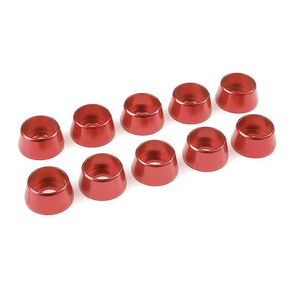 Corally Aluminium Washer For M5 Socket Head Screws Od=12mm Red 10Pcs