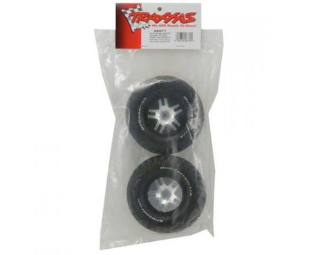 TRAXXAS Tires & wheels, assembled, glued (SCT Split-Spoke, satin, bl