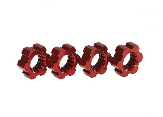 TRAXXAS Wheel hubs, hex, aluminium (red-anodised) (4)