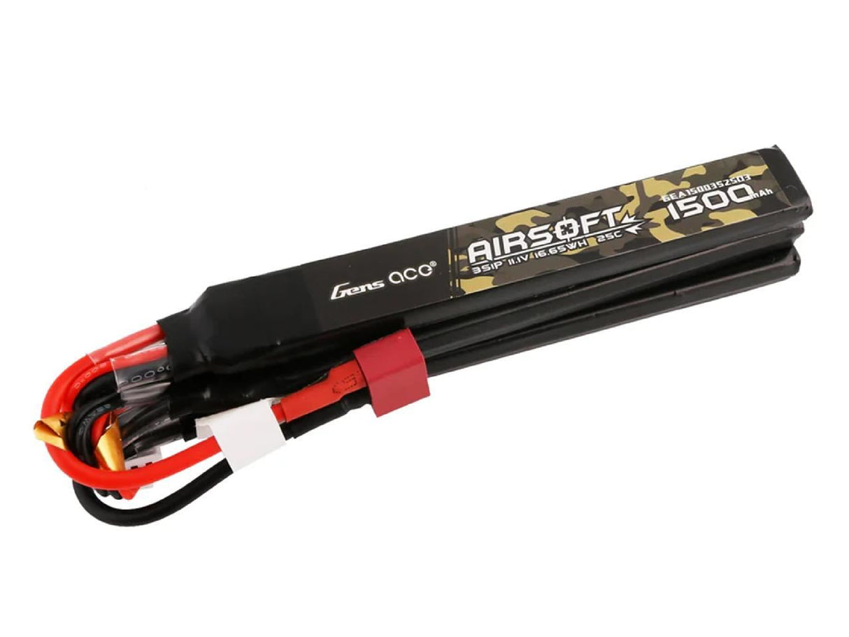 Gens Ace Airsoft 3S 1500Mah 25C With Deans-3X (Fit Most Aeg)