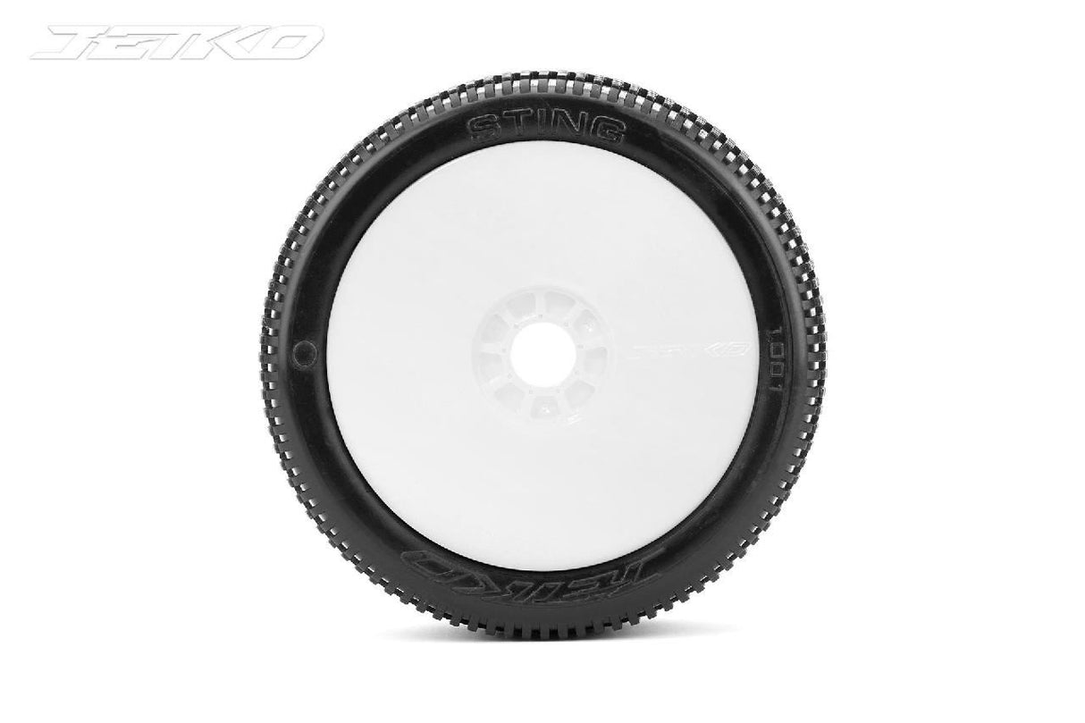 Jetko Sting Super Soft 1:8 Buggy Pre-Glued White Revo Rims (2)