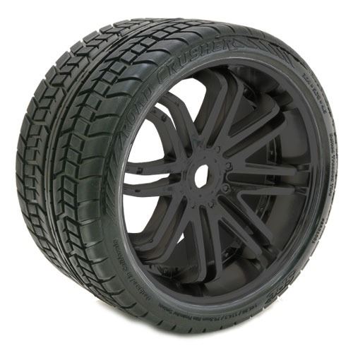 SWEEP ROAD CRUSHER BELTED TYRE ON BLACK 17MM WHEELS 1/4 OFFSET