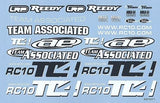 Team Associated TC4 Decal Sheet, black and white