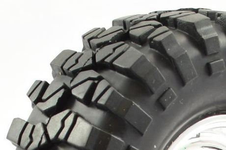 FASTRAX 1:10 CRAWLER SAWBLOCK 1.9 SCALE STEEL WHEEL &#248;108MM (CHROME)