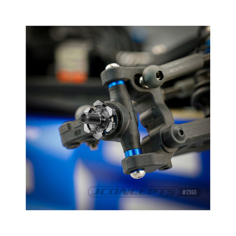 B6.3 Fin Titanium Front Axle w/1mm adj spacer -Blk