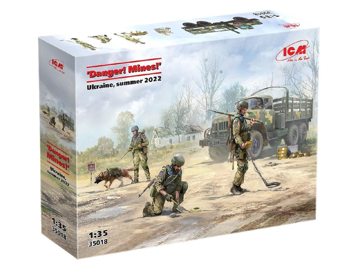 Icm Indanger! Mines!In Ukraine, Summer 2022 (Zil-131 With Driver, Afu Sappers, Dog, Mines & Accessories)