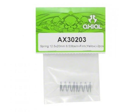 Axial Spring 12.5x20mm 6.53 lbs/in - Firm (Yellow) - (2p