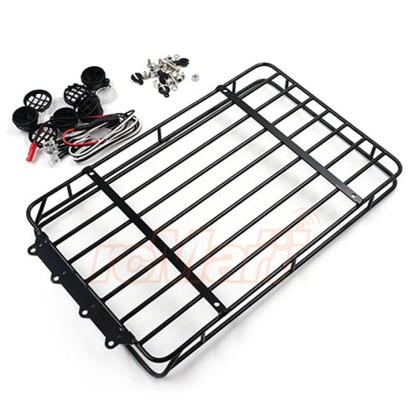 Yeah Racing Metal Roof Rack w/ White Leds For TRX-4 Bronco Axial SCX10 II Cherokee Jeep