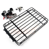 Yeah Racing Metal Roof Rack w/ White Leds For TRX-4 Bronco Axial SCX10 II Cherokee Jeep