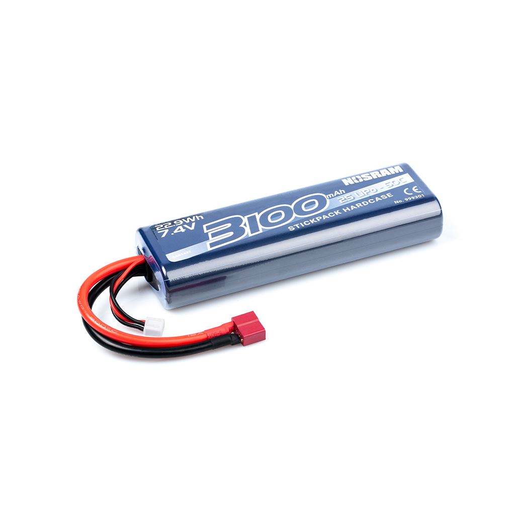 Nosram 3100 - 7.4V - 50C Lipo Car Stickpack T-Plug