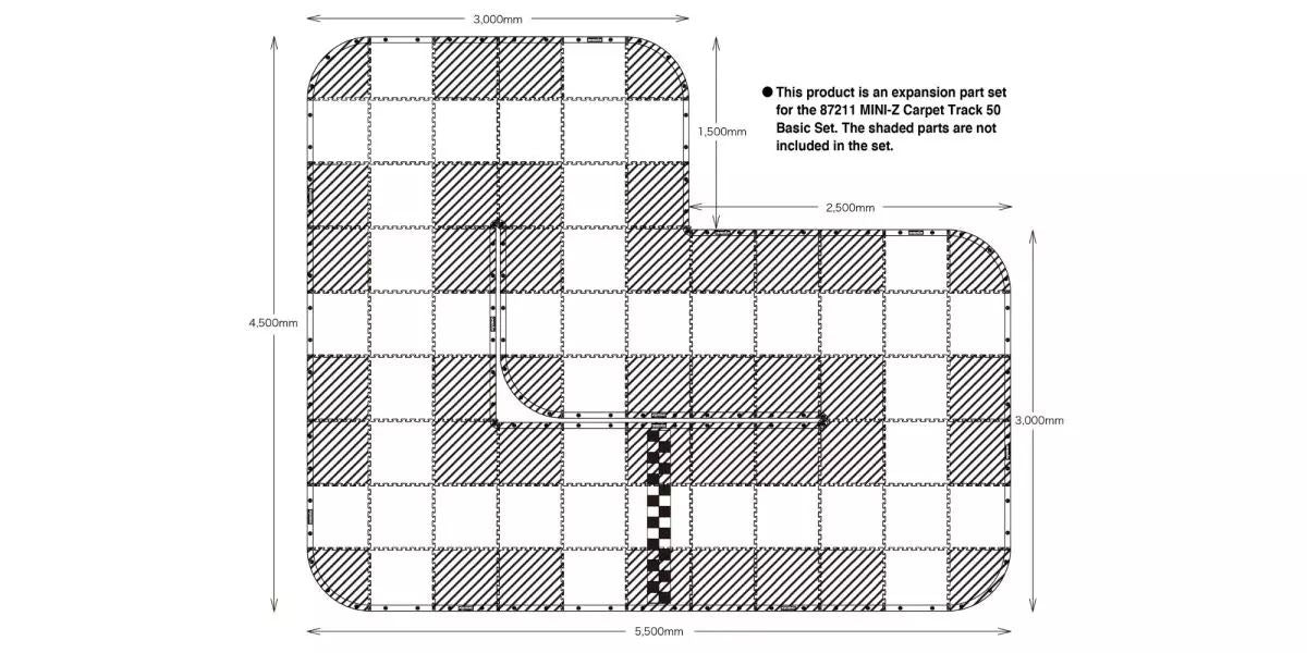 Kyosho Mini-Z Carpet Track 50 Expansion Set (44Pcs - 50X50)