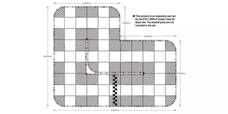 Kyosho Mini-Z Carpet Track 50 Expansion Set (44Pcs - 50X50)