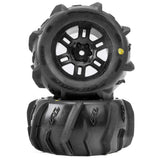 Pro-Line 1/16 Dumont F/R Mt Tires Black Split Six (2): Arrma Mini Kra