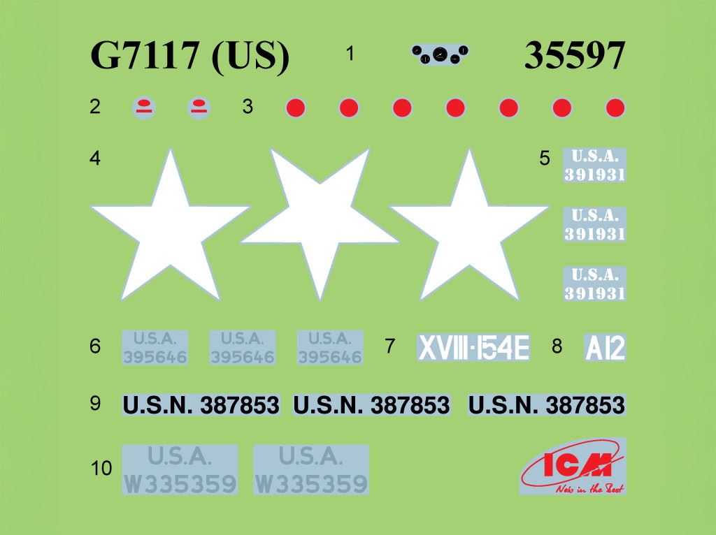 Icm Wwii U.S. Military Vehicles, G7117, Studebaker Us6-U3, Studebaker Us6-U5 (Set Of 3 Trucks)