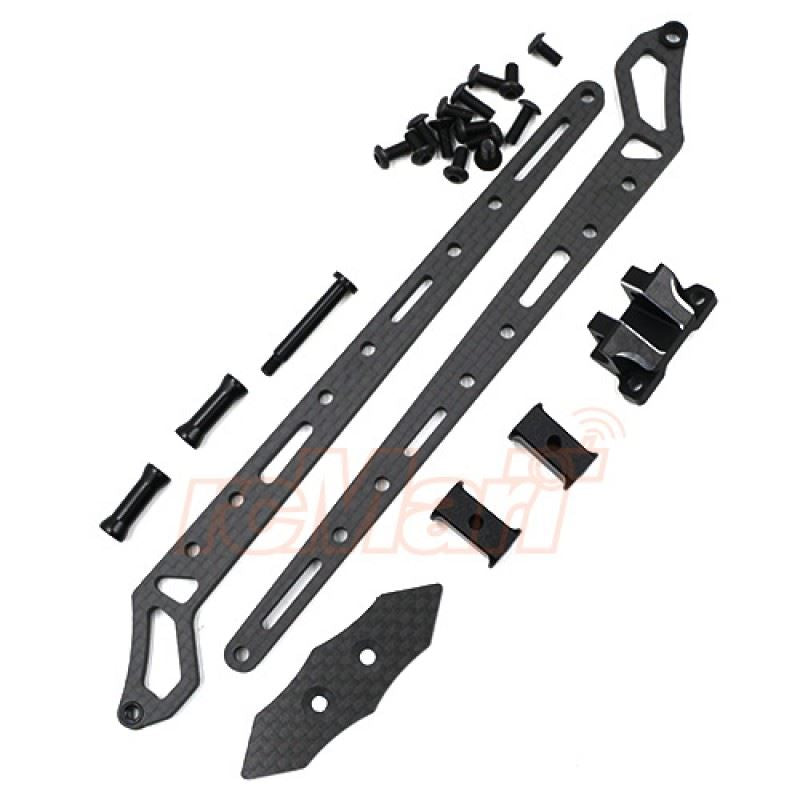 Yeah Racing Graphite Vertical Topdeck Set w/ ESC Mount for YD2S Black