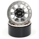Yeah Racing 1.9 Aluminum CNC 8 Spoke Beadlock Wheel w/Wheel Hub 2pcs Silver