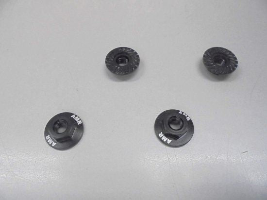 Serrated Large Diameter 1:10 Aluminium Wheel Nuts (4) Black