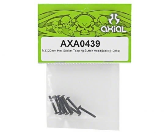 AXIAL Hex Sckt Tapping Button Hd M3x20mm Blk (10)
