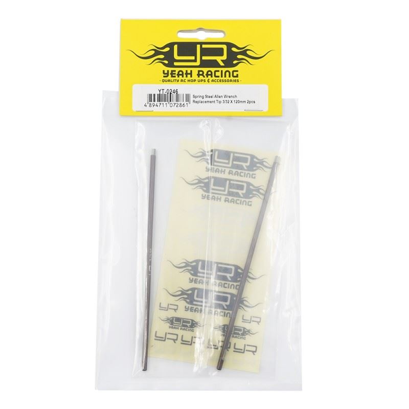 Yeah Racing Spring Steel Allen Wrench Replacement Tip 3/32 X 120Mm 2Pcs