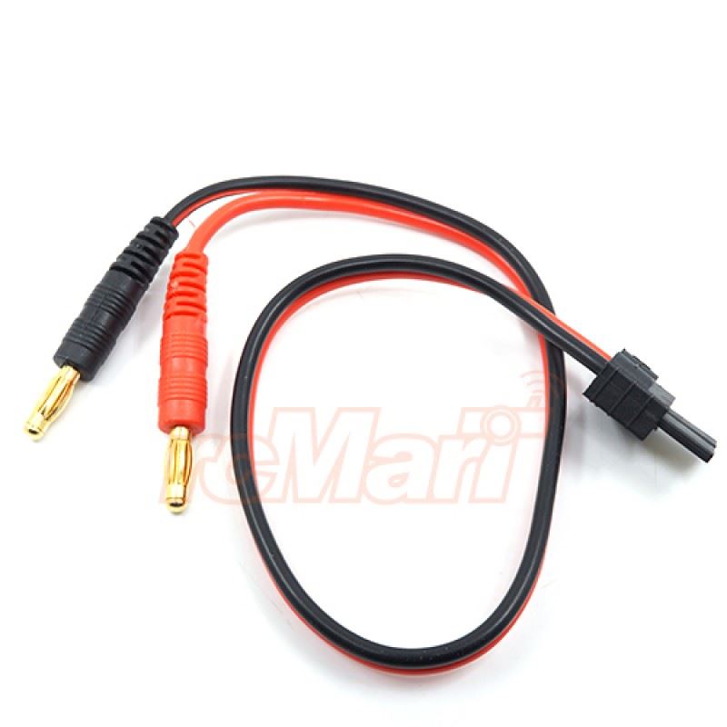 Yeah Racing 35cm Battery Charger Trax-Style High Current Male to 4mm Bullet Banana
