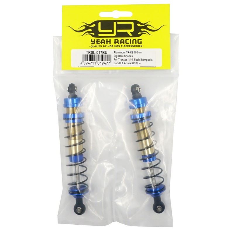Yeah Racing Aluminum TR-XB 100mm Big Bore Shocks For Traxxas 1/10 Slash Stampede Bandit Arrma RC Blue