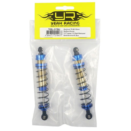 Yeah Racing Aluminum TR-XB 100mm Big Bore Shocks For Traxxas 1/10 Slash Stampede Bandit Arrma RC Blue