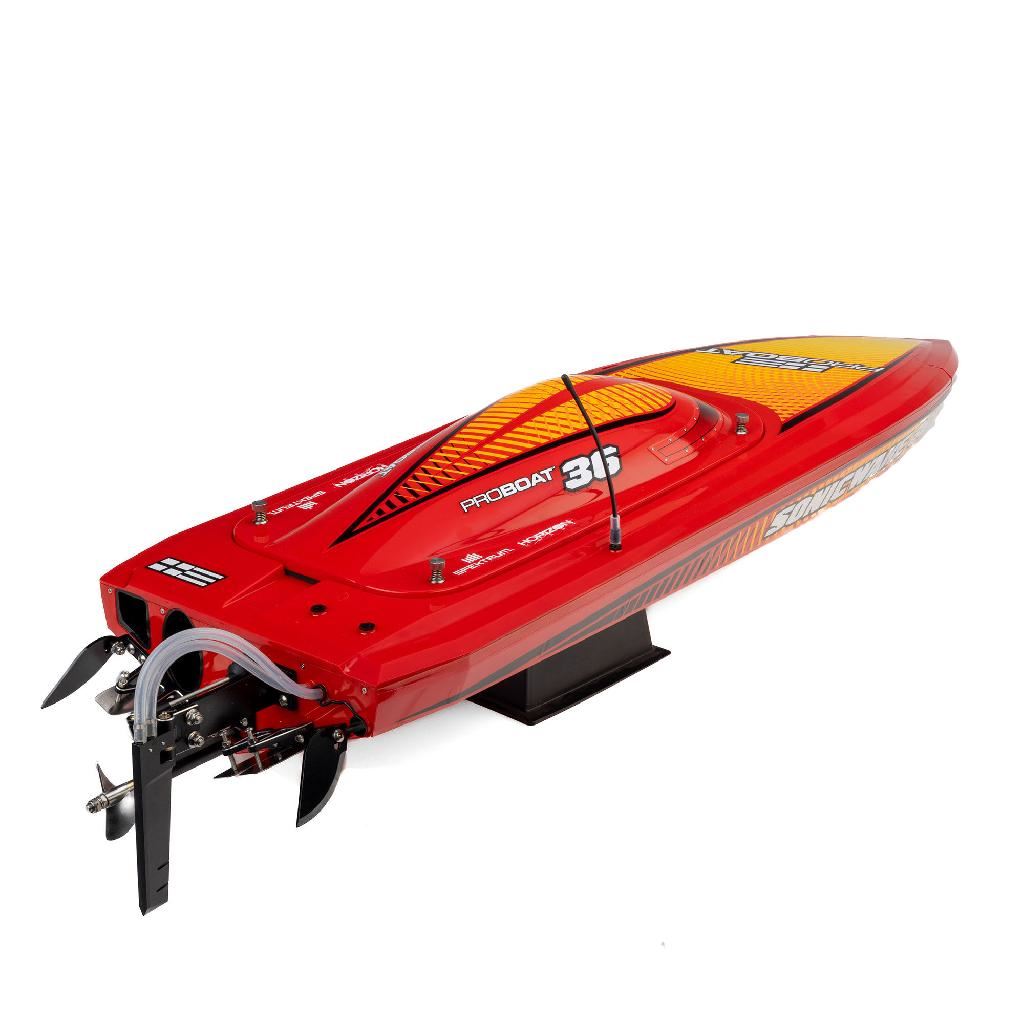Proboat Sonicwake 36In V3 Self-Righting V-Hull Boat Rtr, Red