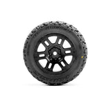 Pro-Line Jaeger Front/Rear Mt Tires Mtd 12Mm Black Split Six (2): Arr