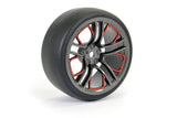 FASTRAX 1/10 (4) DRIFT D1 TYRE w/3MM 10-SPOKE WHEEL- GRAPHTE