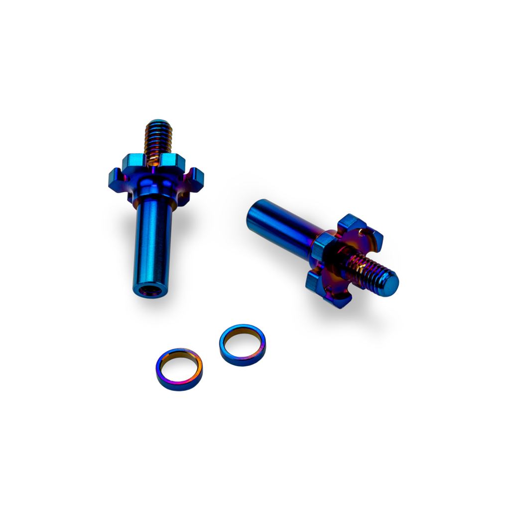 Adjustable Rc10B7-D Titanium Front Axle 2Pc - Blue
