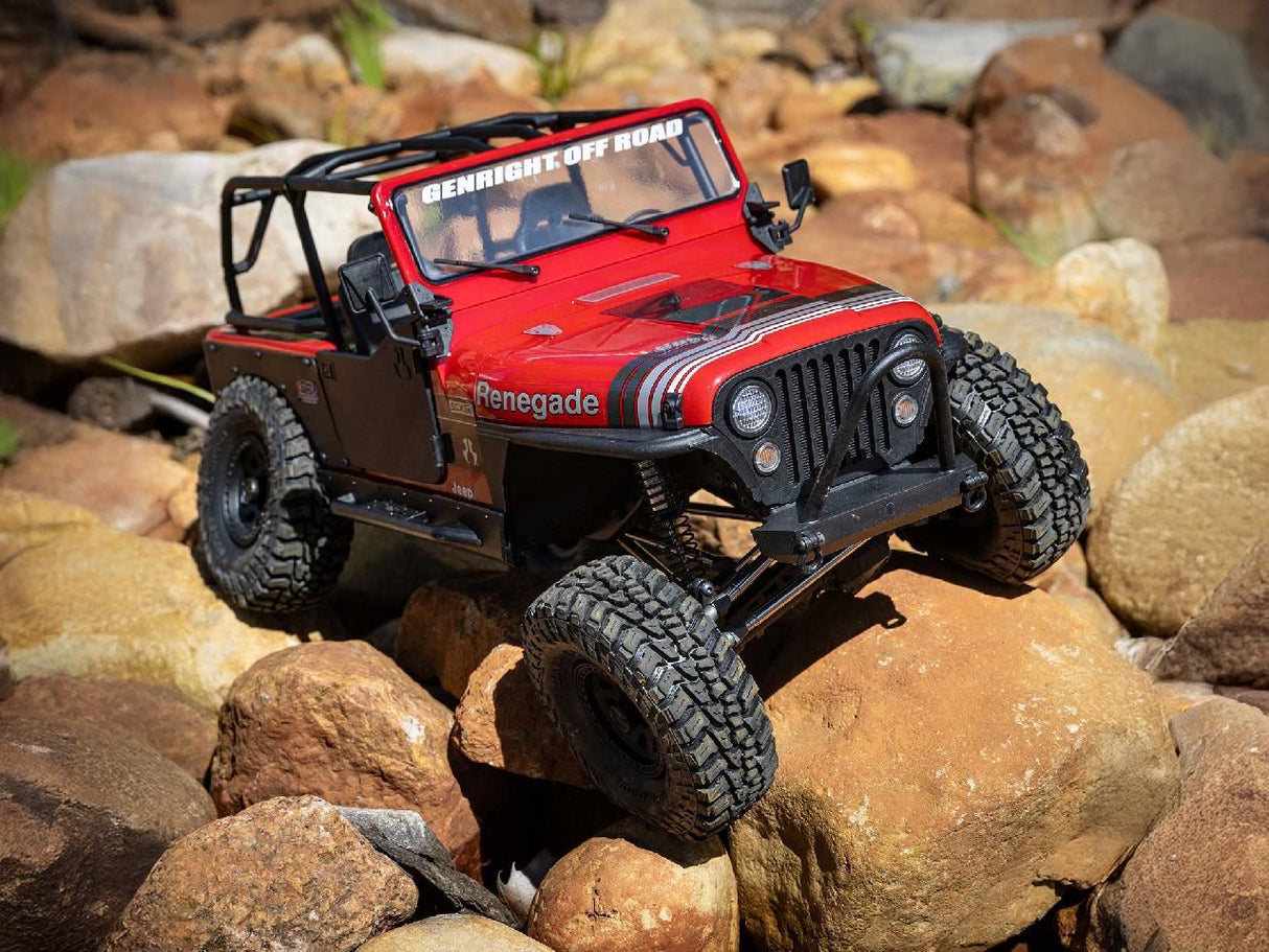 Axial 1/10 Scx10 Iii Jeep Cj-7 4X4 Rtr Rock Crawler, Red