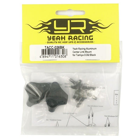 Yeah Racing Aluminum 7075 Center Link Mount for Tamiya CC02 Black