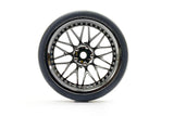 FASTRAX 1/10 (4) DRIFT D1 TYRE w/9MM 20-SPOKE WHEEL-BK CHROME