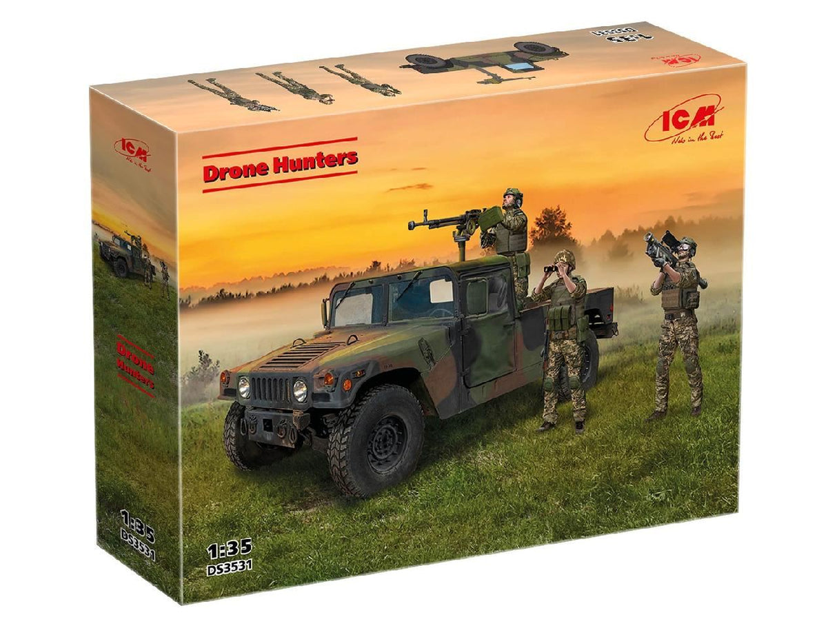 Icm 'Drone Hunters’ Humvee M1097A2 Cargo Carrier, Dshkm & Crew Figures)