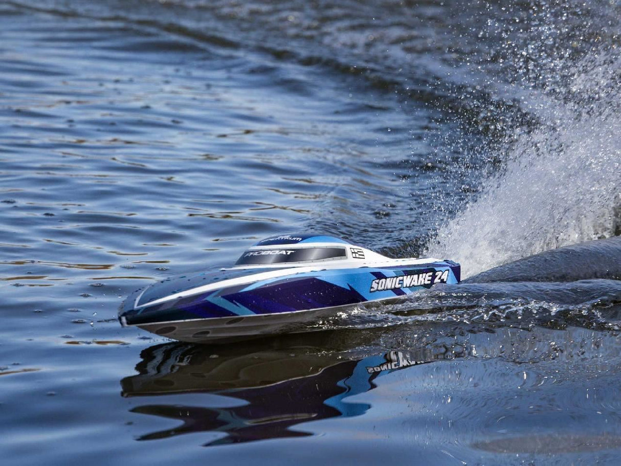 Proboat Sonicwake 24In Self-Righting Brushless Deep-V Rtr, Blue