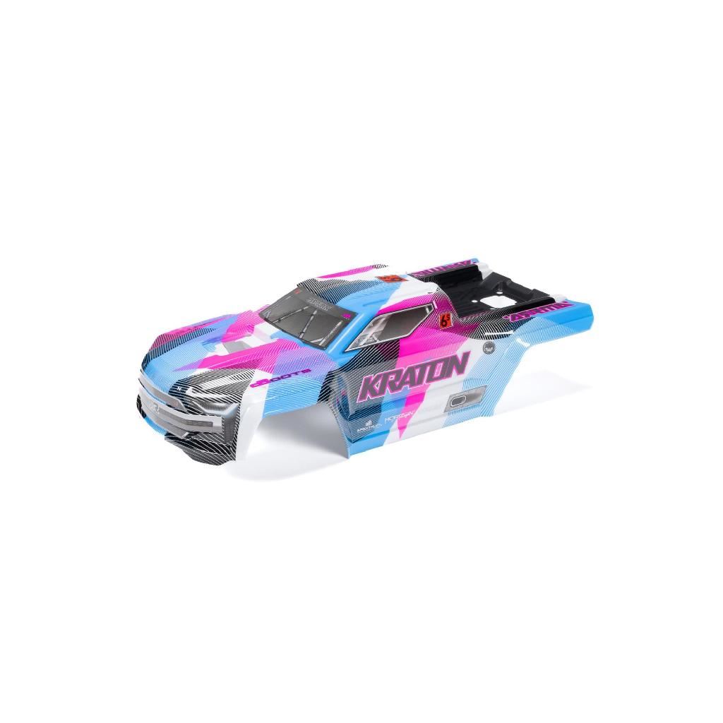 Arrma 1/8 Painted Body With Decals, Blue/Pink: Kraton 6S Blx V6