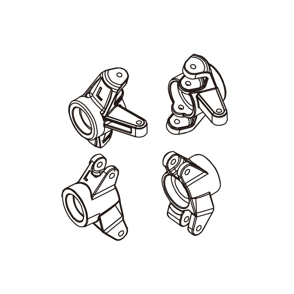 Pd Racing Fr.Steering Knuckle_L/R 1Pcs           Rr.Steering Knuckle_L/R 1Pcs