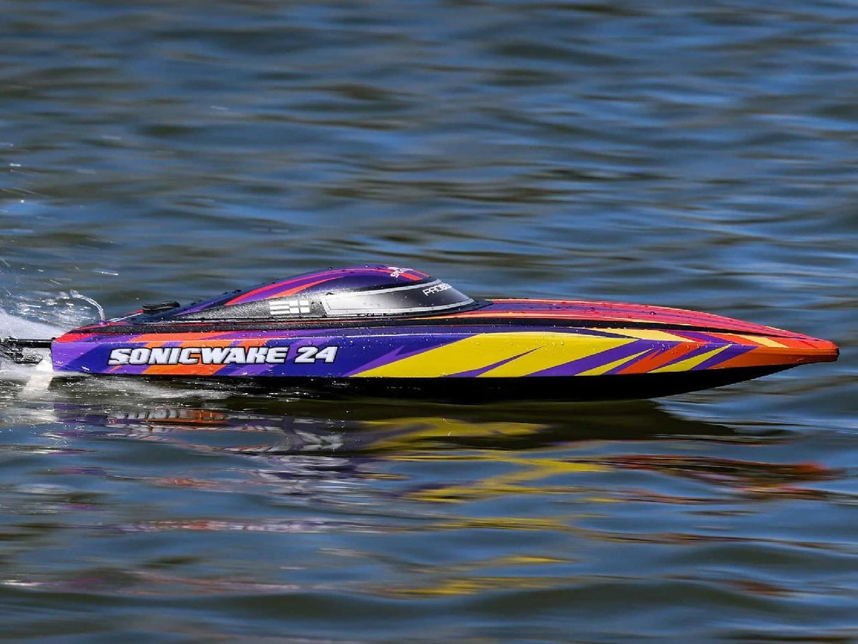 Proboat Sonicwake 24In Self-Righting Brushless Deep-V Rtr, Red