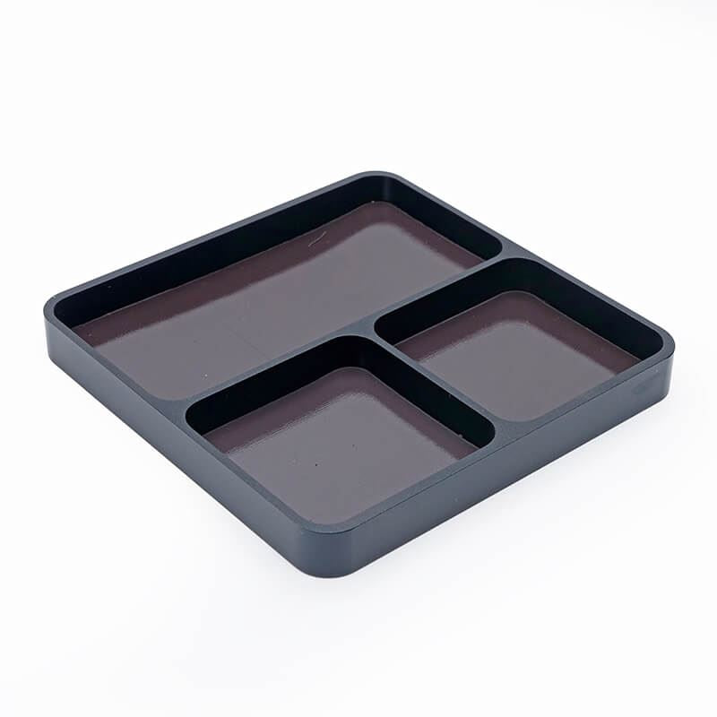 Fastrax Aluminium Square Magnetic Maintenance Tray 98X98Mm Black
