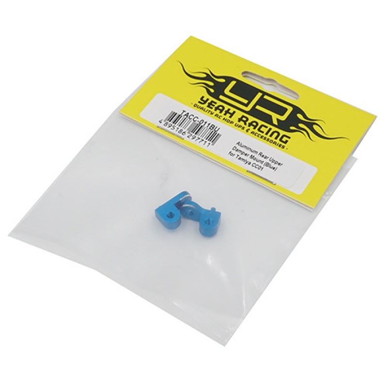 Yeah Racing Aluminum Rear Upper Damper Mount Blue for Tamiya CC01